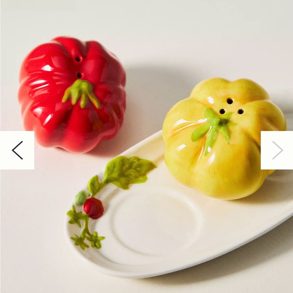 NWT Anthropologie Rina Stoneware Salt and Pepper Shakers